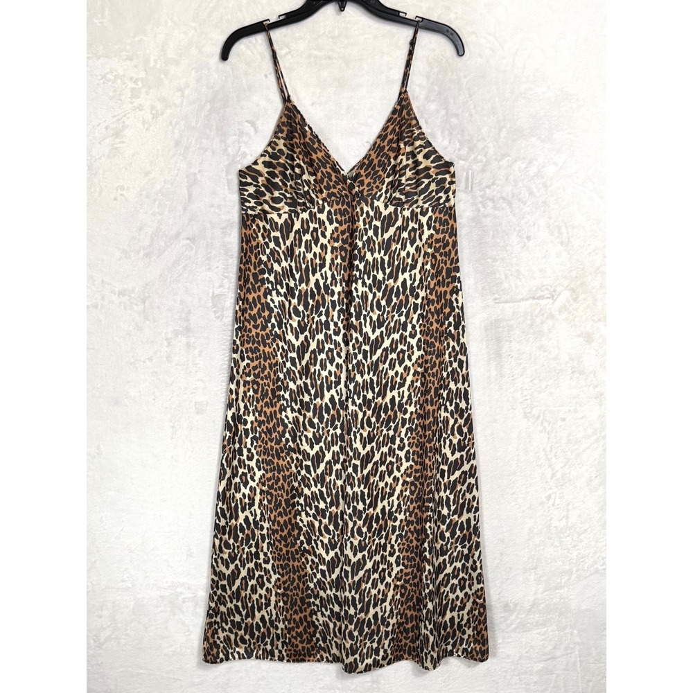 Vintage Vanity Fair Leopard Maxi Slip Dress Size M Nightgown Lingerie Mob Wife - Picture 2 of 16